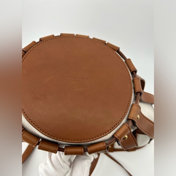 Saint Laurent YSL Panier Cutout Basket Tote Brown Cognac Caramel  $2990 - Picture 11 of 15